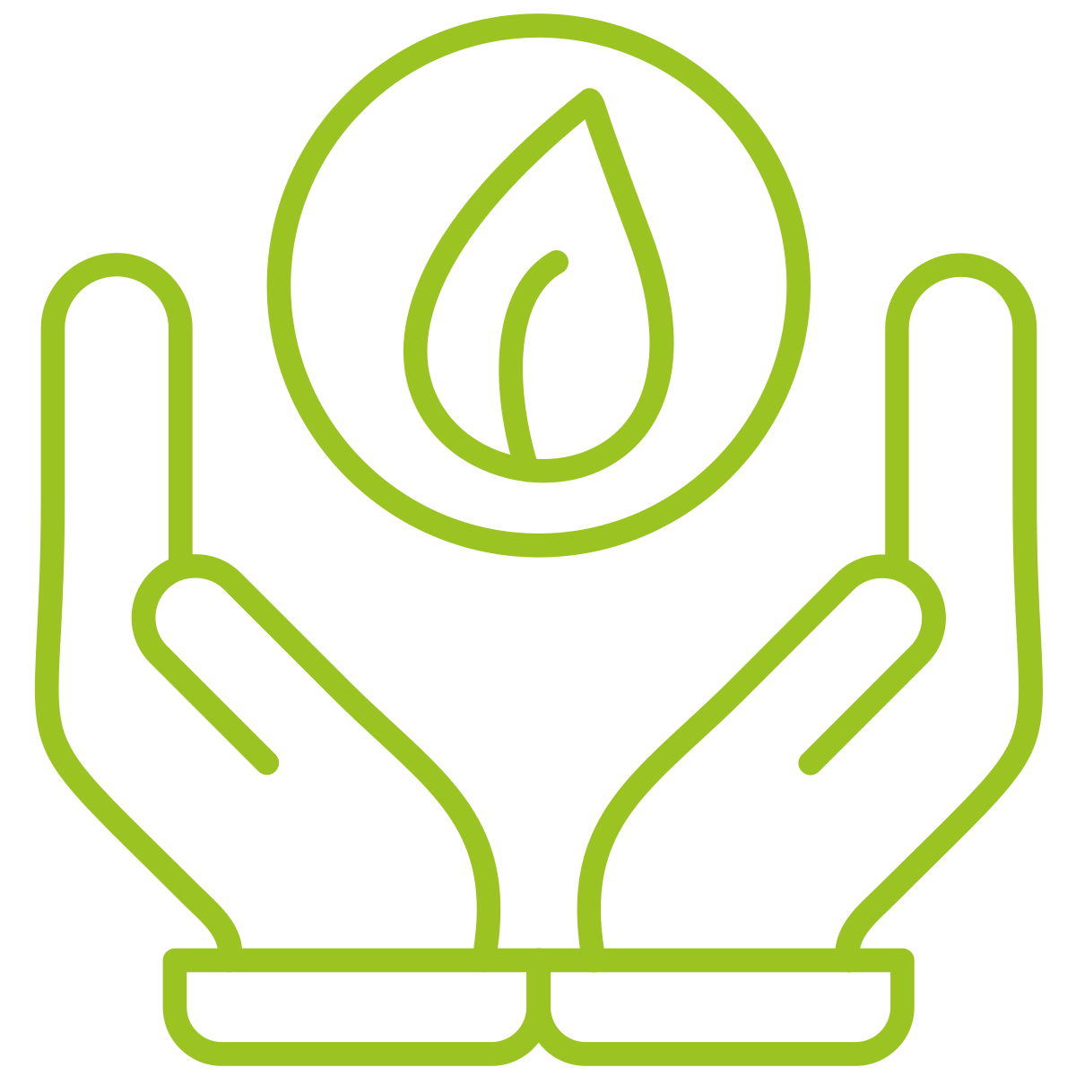 Eine grüne Hand hält ein Blatt auf schwarzem Hintergrund und betont die ökologische Nachhaltigkeit.
