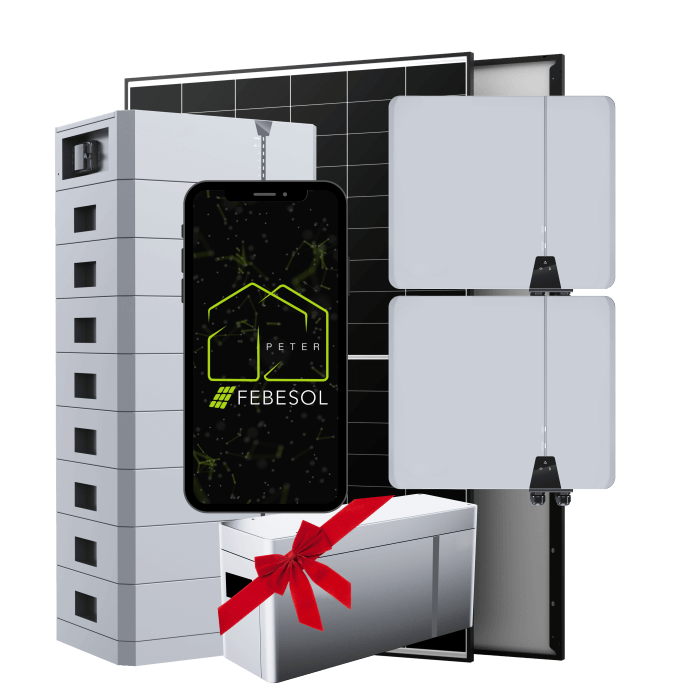 Erleben Sie das Blackweek-Special mit unserer hochmodernen Solarlösung: Integrieren Sie Solarmodule, einen fortschrittlichen Wechselrichter und effiziente Solarbatterien, die alle über eine Smartphone-App mit dem Febesol-Logo verwaltet werden. Verändern Sie Ihren Energieverbrauch diese Woche!